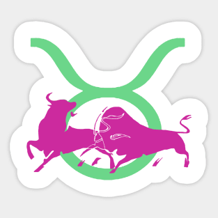 Taurean Bull Icon Glyph Of  Head and Horns Sticker